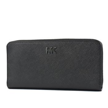 MICHAEL KORS COOPER 男款 十字紋防刮拉鍊長夾-黑色