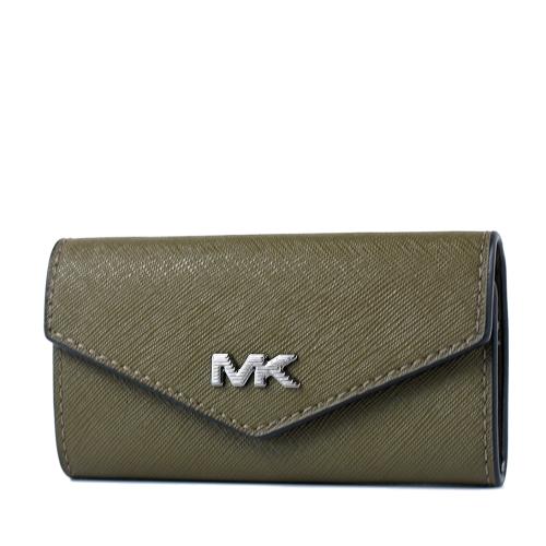 MICHAEL KORS 十字紋防刮釦式5孔鑰匙包-綠色