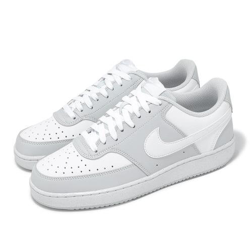 Nike 休閒鞋 Court Vision Low 男鞋 灰 白 皮革 復古 HM9862-002