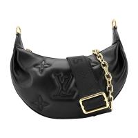 二手品 Louis Vuitton Over The Moon鏈帶斜背半月包(M59799-黑)