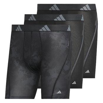 Adidas 2025男時尚彈力高效能黑色系四角修飾內著混搭3件組(預購)
