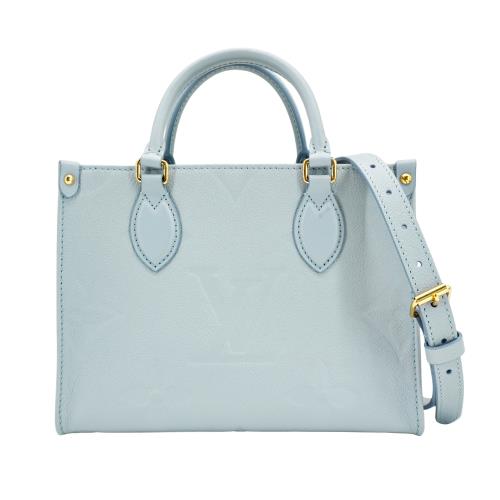 二手品 Louis Vuitton On The Go PM 全皮二用購物袋(M46840-霧霾藍)