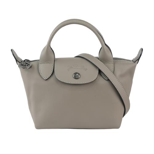 二手商品9.5成新_LONGCHAMP LE PLIAGE XTRA 牛皮迷你二用折疊包(斑鳩灰)