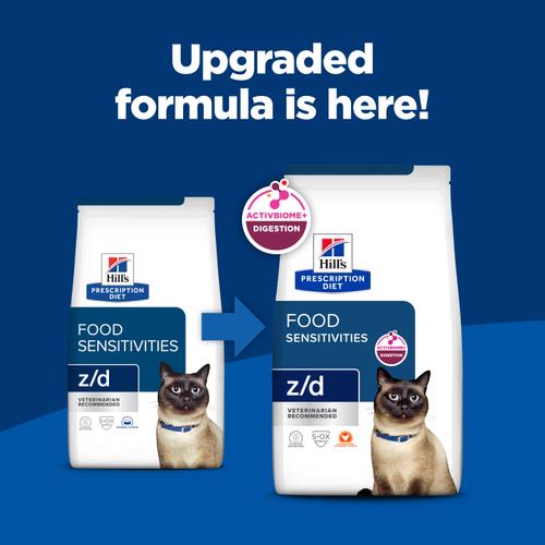 【Hills 希爾思處方】貓 貓用z/d 食物皮膚敏感護理+ACTIVBIOME 4LB 處方飼料｜zd 水解蛋白 皮膚