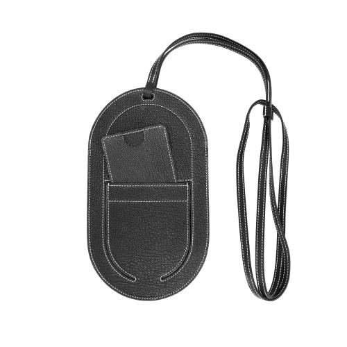 二手品 Hermes In The Loop 山羊皮直式手機包(D刻/黑)