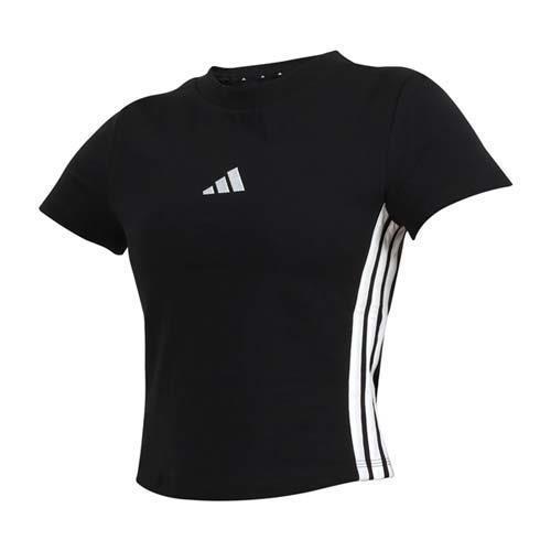 ADIDAS 女短版短袖T恤-休閒 上衣 慢跑 愛迪達