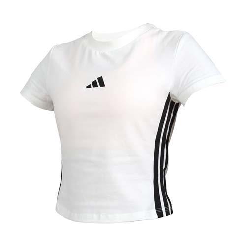 ADIDAS 女短版短袖T恤-休閒 上衣 慢跑 愛迪達