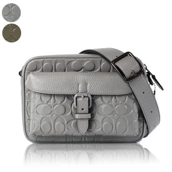 COACH 男款 Warner 壓印LOGO小牛皮拉鍊斜揹包-(新款任選)