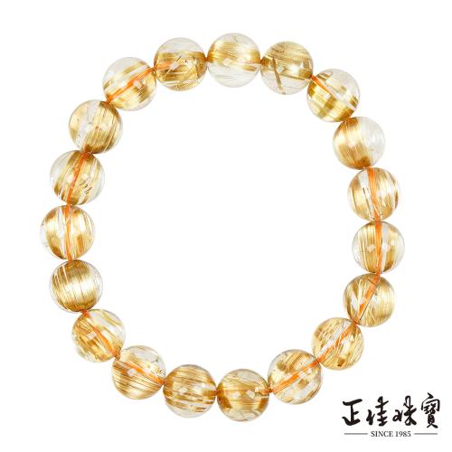 【正佳珠寶】 金鈦晶 蒐藏級厚版順絲貓眼鈦 10.4-10.8mm 貓眼金鈦晶手珠