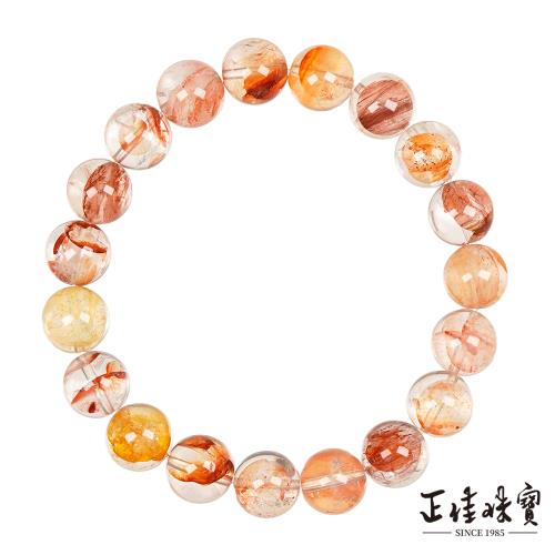 【正佳珠寶】膠花水晶 高品錦鯉膠花水晶 10.4-10.8mm 膠花手珠