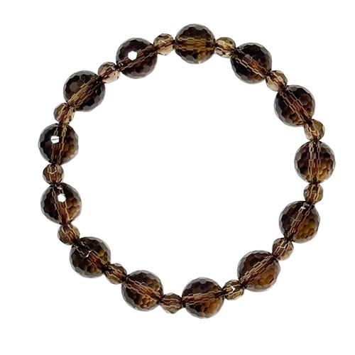 喨喨飾品】茶水晶10mm圓珠切面128面角度珠設計款手鍊A868 |其他|ETMall