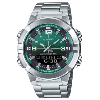 【CASIO 卡西歐】十年電力數位雙顯鋼帶男錶 AMW-870DA-3A