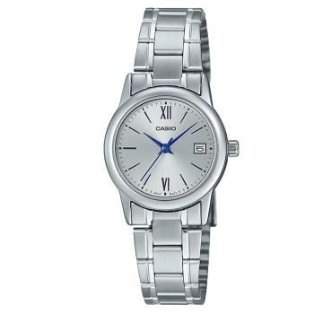 【CASIO 卡西歐】淑女簡約鋼帶錶 LTP-V002D-7B3