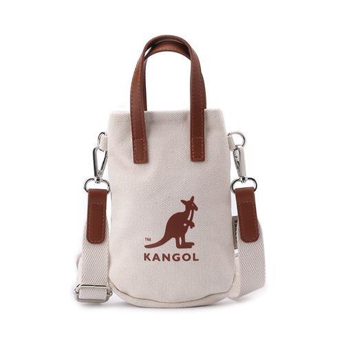 KANGOL 帆布皮革小側包 米白 6525170801