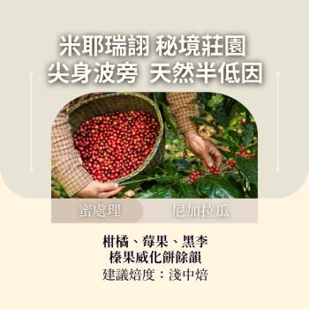 CAFEPRO 尼加拉瓜 秘境莊園 尖身波旁 天然半低因咖啡 500公克(蜜處理) (咖啡生豆)(二次篩選)