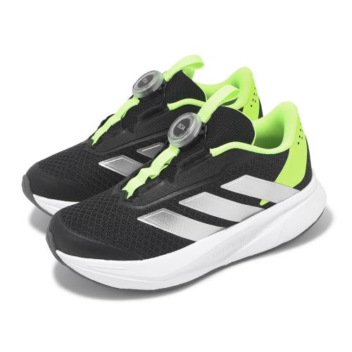 adidas 慢跑鞋 Duramo SL BOA K 中童 黑 銀 綠 旋鈕 運動鞋 愛迪達  JI1694