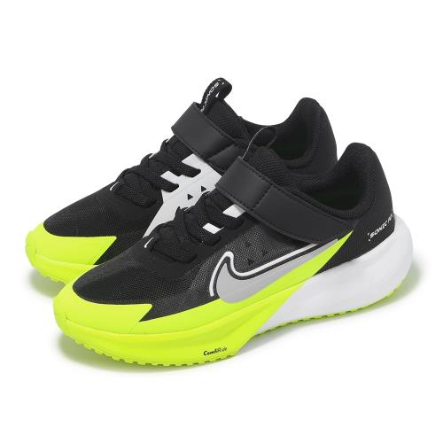 Nike 慢跑鞋 Sonic Fly PS 中童 黑 綠 魔鬼氈 運動鞋 FZ0016-002