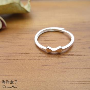 【海洋盒子】細版甜美蝴蝶結S925純銀戒指.可調整戒圍
