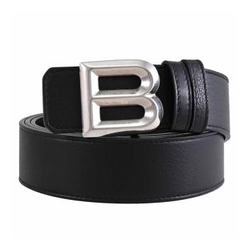 BALLY 6305822 BOLD 經典金屬B釦雙面款牛皮革皮帶.黑