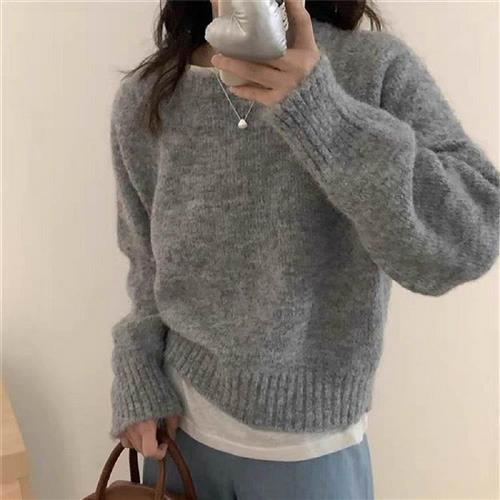 毛衣 圓領長袖毛衣VIE1010-創翊韓都