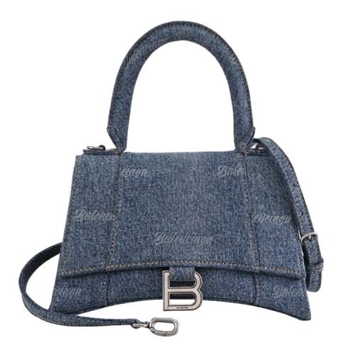 BALENCIAGA 巴黎世家 593546 Hourglass 牛仔布兩用沙漏包.藍