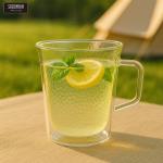 買一送一【仙德曼SADOMAIN】雙層玻璃錘紋茶杯2入組(250ml)共四杯