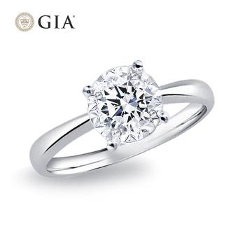 King Star GIA 50分 Dcolor 18K 天然鑽石戒指-光芒款(最白Dcolor 3 Excellent極優 八心八箭完美車工)