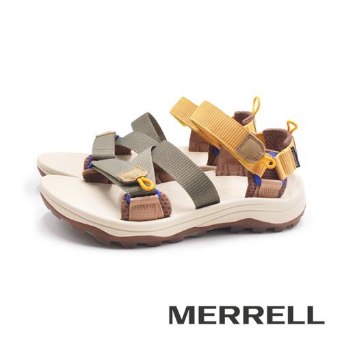 MERRELL(男)SPEED FUSION SPORT RMX厚底水陸兩棲 織帶涼鞋 男鞋-綠橘色