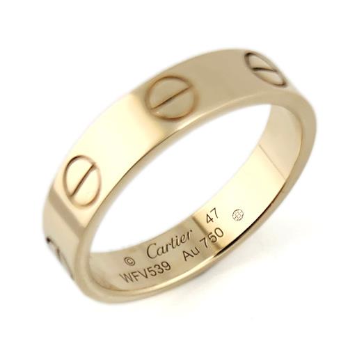 九五成新展示品-Cartier 18K金-Love系列經典婚戒細版戒指47號
