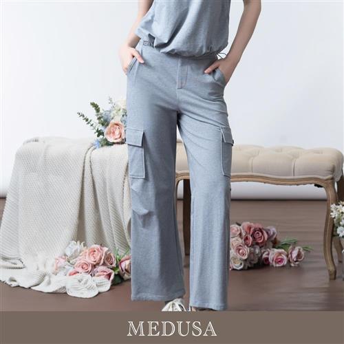 現貨【MEDUSA 曼度莎】MEDUSA 灰色大口袋工裝運動褲（M-XL）｜女休閒褲 運動褲 女長褲