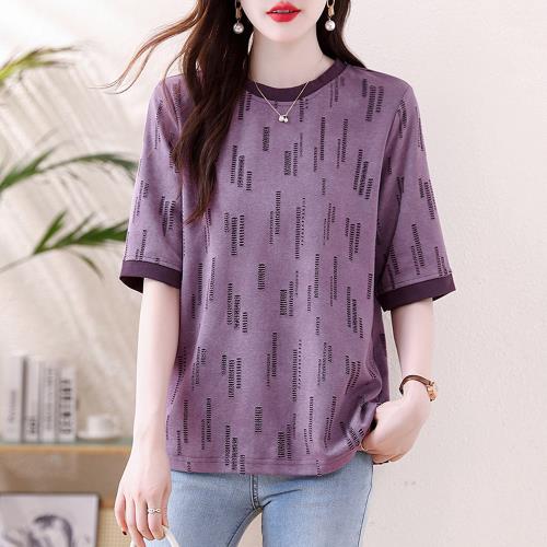 【ALLK 歐楷】新品 拼接圓領上衣 圖片色(尺寸L-XXL/中大尺碼/涼爽/透氣)