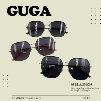 【GUGA】偏光太陽眼鏡 LADY GIRL摩登款 鍍金質感鏡框 視野清晰 UV400抗紫外線 9940