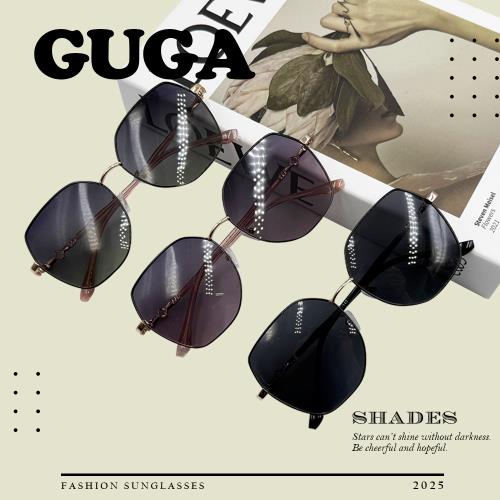 【GUGA】偏光太陽眼鏡 LADY GIRL優雅款 鍍金質感鏡框 視野清晰 UV400抗紫外線 9939