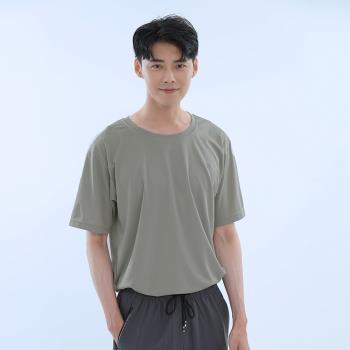 【遊遍天下】MIT臺灣製男款吸濕排汗抗UV機能T恤圓領衫 淺灰(S-5L大尺碼)