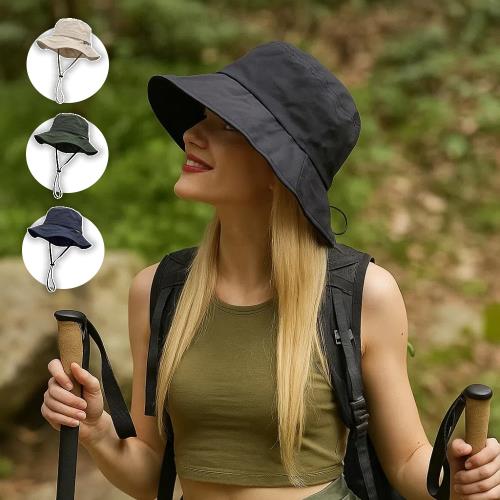 【A&R】夏季抗UV防曬漁夫帽 抽繩款 三色任選(小頭圍 女款 兒童 遮陽帽 登山 釣魚 戶外 露營 交換禮物)