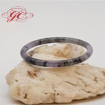 【肌容雪】緬甸天然A貨紫底烏雞丁噹翡翠手鐲 編號927(鐲寬56.5mm #18號)