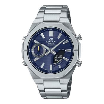 【CASIO 卡西歐】EDIFICE 藍芽連線 雙顯男錶 寶藍 超薄錶殼 藍寶水晶玻璃 ECB-S10D (ECB-S10D-2A)