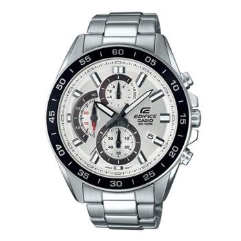 【CASIO 卡西歐】三眼計時日期顯示賽車男錶EFV-550D-7A-白
