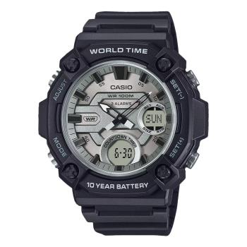 【CASIO 卡西歐】雙顯男錶 膠質錶帶 防水100米 電話簿功能 AEQ-120W (AEQ-120W-7A)