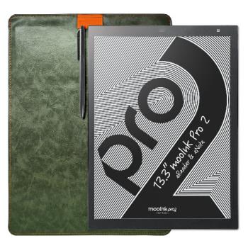Readmoo讀墨 mooInk Pro 2C 13.3吋電子書平板 (彩色)+ 13.3吋折疊皮套 - 綠