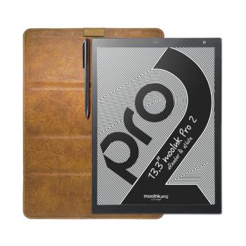 Readmoo讀墨 mooInk Pro 2C 13.3吋電子書平板 (彩色)+ 13.3吋折疊皮套 - 棕