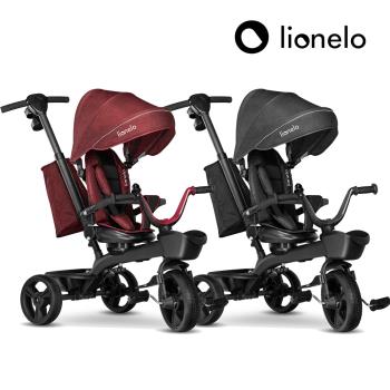 【Lionelo】Kori 豪華手推幼兒童三輪車 勃根地酒紅/巖灰石