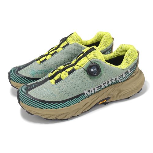 Merrell 越野跑鞋 Agility Peak 5 Boa GTX 男鞋 綠 卡其 旋鈕 橡膠大底 戶外 ML068315