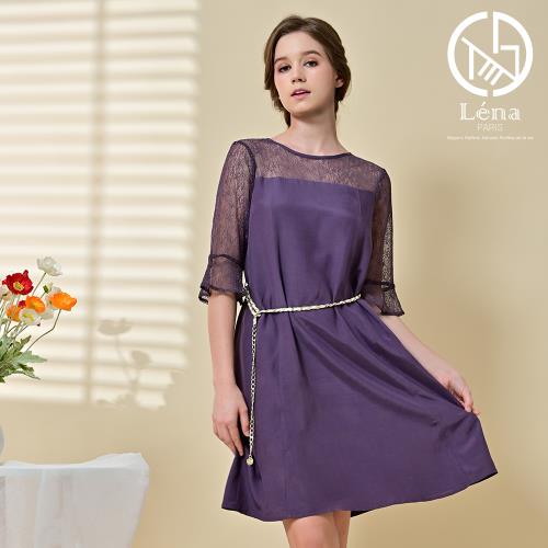  買1送1-Léna法國頂奢訂製款皇家絲緞精品洋裝