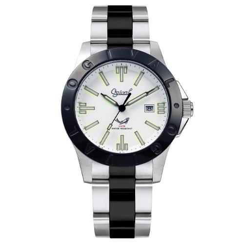 【Ogival 愛其華】Y2K風格手錶-新世代潮流Y3K旋風造型腕錶 (827MSB) 銀黑色