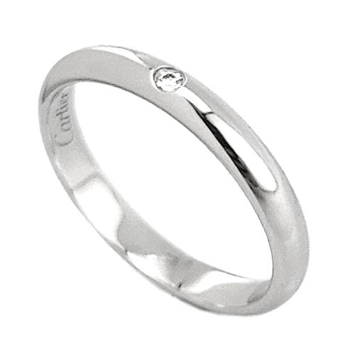九五成新展示品-Cartier PT950鉑金-1895系列鑲鑽經典婚戒49號
