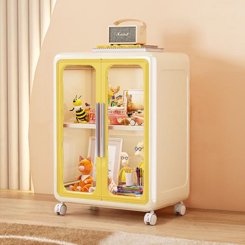 【AOTTO】 奶油撞色附輪可疊加雙開門收納櫃(收納櫃 置物櫃 辦公櫃 書櫃 展示櫃)