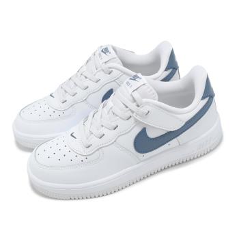 Nike 休閒鞋 Force 1 Low EasyOn PS 中童 童鞋 白 藍 魔鬼氈 小白鞋 FN0237-110