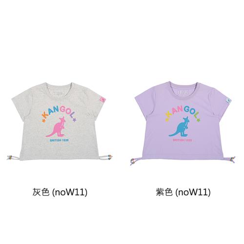 KANGOL 短袖T恤 短版上衣 童裝 下擺抽繩 65241001