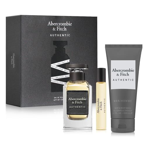 Abercrombie & Fitch 真我男性淡香水禮盒(淡香水100ml+小香15ml+洗髮沐浴膠200ml)-贈紙袋